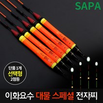 이화 요수 대물 스페셜 2점등 민물 전자 낚시 찌, 적색 38cm