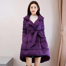 여성 학생 롱패딩 점퍼 패션 겨울 자켓 롱코트 파카 벨트 따뜻한 패딩 코튼 자켓