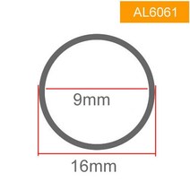 아연각관 OD16mm 6061 알루미늄 튜브 파이프 외경 16mm 내경 14m 13mm 10mm 9mm 중공 합금, [02] OD16 ID5, [02] 500mm