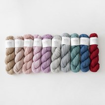 슬로우모먼츠 메리노 칩스 - 양 많은 고급 메리노울 100% 믹스실 대바늘뜨개실, 인디블루믹스, 1개