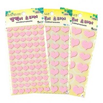 모양 부직포 펠트스티커-하트 분홍색 20mm, 펠트스티커