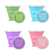 실리콘 접이식컵, 그린, 1개