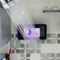 화장실 욕실 핸드폰 휴대폰 거치대 방수 주방 스마트 폰 부착형 케이스 샤워 벽 집콕 재택 육아 필수품 재택, 화이트