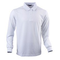 여름 작업복 상의 쿨링 티셔츠 긴팔 카라티 S~3XL 주머니없음 흰색