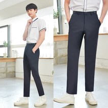 교복몰 (하복)(허리조절) 스판 네이비 교복바지 남자