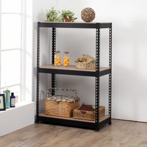 무볼트 철제 조립식 앵글형 정리 선반 80x70x210cm 3단, 블랙(MDF합판):80x70x210cm 3단, 단품