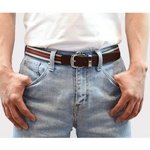 젠틀안트 남자 패션 스판 청바지 벨트 그레이&레드 3색 SSB-010