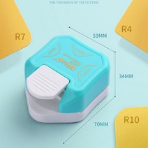 3in1 멀티앵글 코너라운더 R4 R7 R10 커터 펀치 3방향, 블루 UK00269