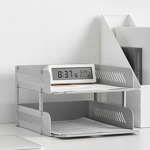 오픈형 A4 용지 서류 이면지 트레이 수납 보관함 2단 차트 정리함 받침대, 색상, 쿨그레이