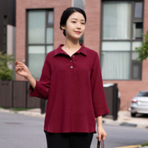 모슬린 여성 엄마옷 반오픈카라블라우스 FBL208106 마담/미시옷/중년여성의류/빅사이즈/40대/50대/60대여성옷