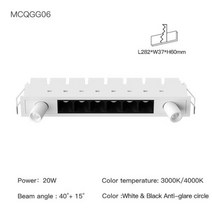3d 벽지 벽장식 선반 진열대 XRZLux 매립형 사각 Led 천장 그릴 조명 10W 20W 110V 220V 선형 거실 복도 스트립 다운라이트천장에 설치된 스포트라이트, 없음, Black 20W+3000K