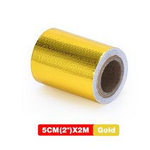 바이크 오토바이 배기 VR 2 인치 x 1 5 10 미터 알루미늄 강화 테이프 BMW VR1613 용 접착식 차폐 방지 랩 흡입구, [07] 5cm 2m gold, 07 5cm 2m gold