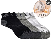 [코스트코]아디다스 중목 스포츠 탁구 배드민턴 러닝 두꺼운 발편한 양말 6족, 블랙2P+그레이2P+화이트2P