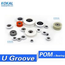 자바라 컨베이어 벨트 바퀴 우레탄 롤러10 개/몫 626 608 6000 696 U 그루브 POM 플라스틱 볼 베어링 휠 풀, 10 U 6X24X9_01 10 개