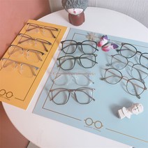 안경진열대 안경거치대 진열장 선글라스 디스플레이 보관함 스타일 안경 가죽 양면 매트 카운터 배경 천 장식 소품 창, [05] 작은 녹색 + 회색 작은 녹색 + 회색