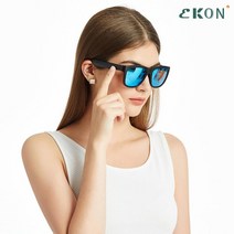 EKON 블루투스 스마트 안경 무선 이어폰 오디오 스피커 편광 선슬라스안경, GS01-블루 렌즈