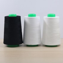실과함께 60수3합 4000M 블랙/화이트/순색(광목) 일반 재봉사 재봉실 미싱실 바느질실, 1. 화이트, 4000, 화이트