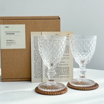 - 홈카페 빌보 이케아 커피잔 뱅쇼잔 캠핑 고블렛잔 2p+라탄코스터+페이퍼8521EA, 상세페이지 참조