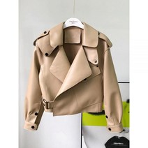 양가죽자켓 롱패딩 퍼 퀼팅 봄 가을 부드러운 가죽 자켓 여성 PU 짧은 코트 한 단추 세련 된 다운