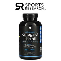 스포츠리서치 트리플 스트렝스 오메가3 1250mg 180젤 rTG 알티지 GC river 지씨리버사 순도 80% 스포츠리땡땡