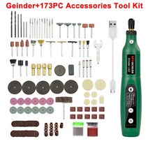 NEWACALOX 미니 그라인더 기계 전기 드릴 USB 충전 가변 속도 조각 펜 로타리 도구 키트 밀링 세트, 03 173PC G  Grinder