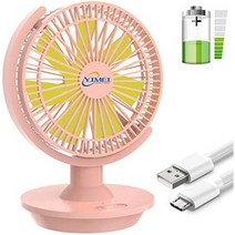 일본직발송 2. YIMEI GOOD PRODUCT 선풍기 충전식 USB 탁상 선풍기 2000MA 전지 내장 센푸우키 선풍기 소, One Size, 핑크