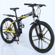 접이식 자전거 미니벨로 브롬톤 유사 MTB 접이식 자전거 바퀴 두 개 차량 인증 크리스마스 선물 산악, 08 yellow1_01 26Inch_02 24