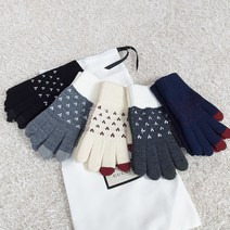 1+1 울 따숨 하트 겨울 방한왕기모 스마트폰 터치장갑 + 넥워머, 차콜