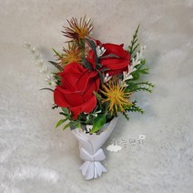 부착식장미꽃다발(소형)/납골당꾸미기/납골당장식/납골당용품/납골당조화/하늘편지, 노랑