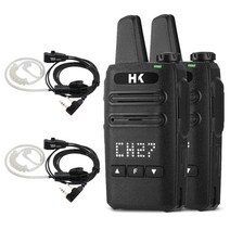가볍고 작은 무전기 HK-407 2대세트 (경호용 이어마이크 포함) 식당 병원 치과 매장관리 (HK-407)