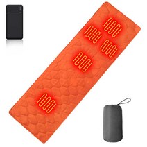 5구역 보온매트 침대 거실 캠핑 발열매트 usb 차박 1인용 캠핑 전용 온열매트 수납용 파우치 포함, 블랙 매트+30000보조배터리