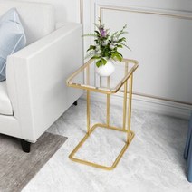 마블 골드 대리석 침대 옆 협탁 사이드 테이블 미니, 지름40x높이50{골드}