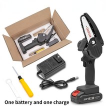 스틸엔진톱 Electric Impact Wrench 21V Brushless Socket 4500mAh Li-ion Battery Mini Chain Saw Woodwor, 1 in 1 Black EU