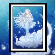 푸아이 3D 보석십자수 인어공주 +행운십자수(30x30) 사칭업체주의 판매자 푸아이 꼭 확인후 주문 PW380, 35x50cm