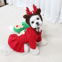 댕댕스 강아지 크리스마스 옷 루돌프 맨투맨, 그린