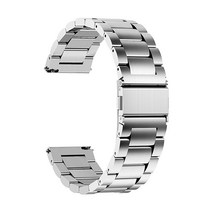 젤센 스마트워치 프리미엄 메탈 밴드 스트랩 20MM + 시계줄 길이조절기(스트랩 조절기), 02_실버/20MM