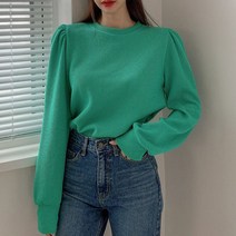 퍼니걸스 5457 라운드 퍼프 니트 긴팔 티셔츠 여성의류