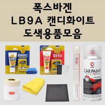 폭스바겐 LB9A 캔디화이트 주문 자동차 붓펜 카페인트 도색 스프레이 퍼티 컴파운드 차량용, 폭스바겐붓펜:LB9A 캔디화이트 (당일발송)