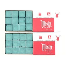 MasterChalk 미국 제조 - 마스터 초크 2박스 - 수영장 큐 및 당구 .. 정품보장, Spruce Green