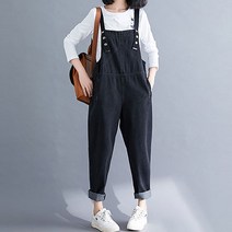 베리위시 리오나 멜빵 배기청바지 여성 겨울 밴딩 청바지 데님 점프수트 배기바지 배기팬츠