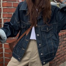긴 소매 데님 코트 가을여성자켓