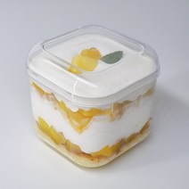 PS006 정사각 라운드 보틀케이크용기 60개 플라스틱투명사각통 티라미수용기 카페디저트 일회용포장 떠먹는큐브케익쿠키통 사탕통 티라미수케이스 보틀케이크케이스 케이크보관함 브라우니통, PS006 (300ml) 60개