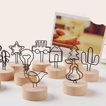 빈티지 감성 카페 메모 꽂이 2P/ 쇼카드집게 종이홀더 카페소품 명함홀더, 새