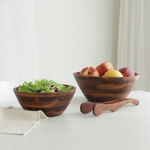 그레인 우드 샐러드볼 (2size), (L)