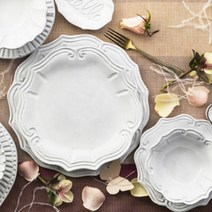 VBC브이비씨까사 인칸토 바로크 레이스 스트라이프 러플 컬 수입명품 그릇 접시 머그컵 모음, 디너접시