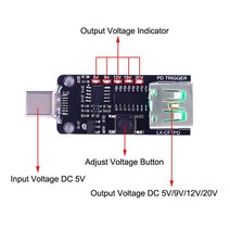 유형 C PD USB 디코이 트리거 보드 PD2.0 3.0 QC 2.0 마더 모듈 전원 공급 장치 전압 테스터 DC 5V 9V 12V 15V 20V, 06 PD QC Type-C Decoy