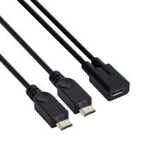 CY Cablecc 마이크로 USB 여성 2 남성 분배기 확장 충전 케이블 갤럭시 S5 i9600 S4 I9500 참고 N7100 S3 I930