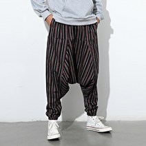 남성 스트라이프 2022 여름 드롭 가랑이 느슨한 빈티지 보헤미안 면화 바지 174
