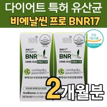 다이어트 유산균 100억 보장 비에날씬 프로 비엔알17 가세리 모유유래 중년 여성 체지방 복부지방 감소 장건강 개선 신바이오틱스, 30캡슐X2박스