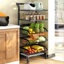 틈새 수납 과일 야채 보관함 이동식 와이드 3단 4단 5단, 5단 바구니